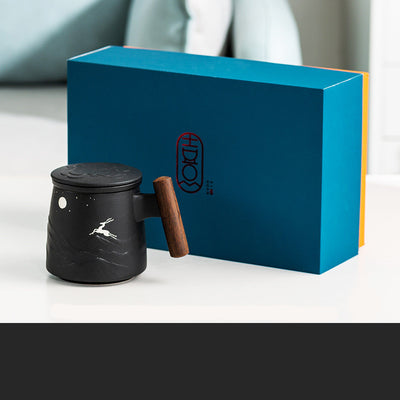 Taza Térmica de Cerámica Esmerilada con Separador de Té y Tapa - Image 10