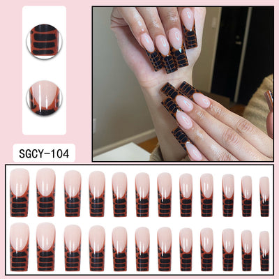 Uñas Postizas Degradado Floral con Efecto Espejo Electroplatado - Image 32