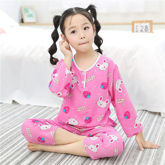 Pijama Infantil de Algodón y Seda - Manga Larga Ligera para el Hogar - Image 18