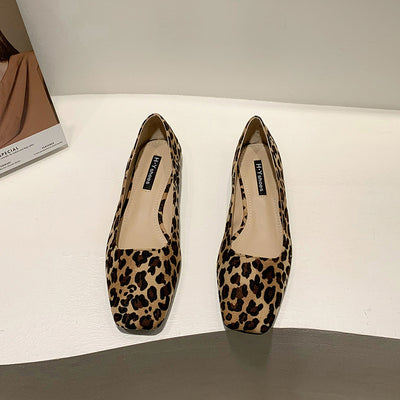 Zapatos Planos Punta Cuadrada Estilo Coreano con Patrón Zebra y Tacón Grueso - Image 10