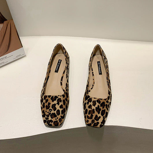 Zapatos Planos Punta Cuadrada Estilo Coreano con Patrón Zebra y Tacón Grueso - Image 10