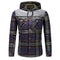 Camisa Acolchada Tipo Plaid para Hombre Talla Grande con Capucha - Otoño e Invierno