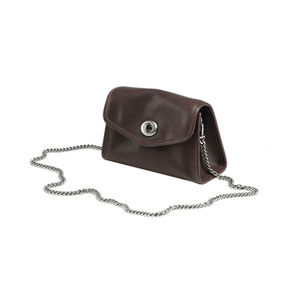 Bolso Mensajero de Cuero con Cadena para Mujer - Image 6