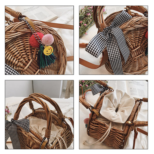 Bolso Bandolera de Mimbre Tejido - Elegancia Artesanal en un Solo Hombro - Image 25