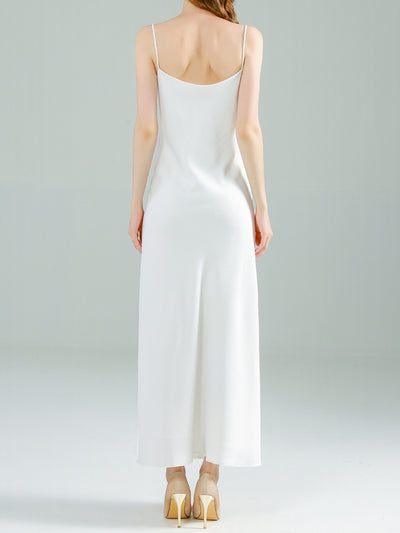Vestido Retro de Satén con Tirantes y Cuello Camisero - Image 9