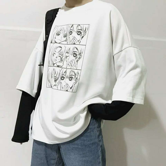 Blusa blanca con mangas bicolor efecto dos piezas - Image 12