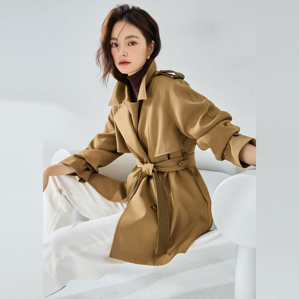 Gabardina Corta Elegante Casual para Mujer
