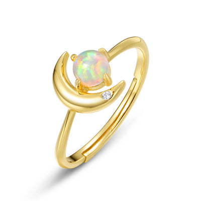 Anillo de Plata Esterlina 925 con Estrella y Luna - Lujo Minimalista para Mujer - Image 5