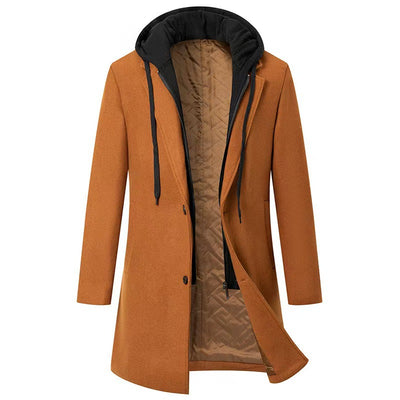 Abrigo de Lana Casual para Hombre con Gorro Desmontable - Image 6