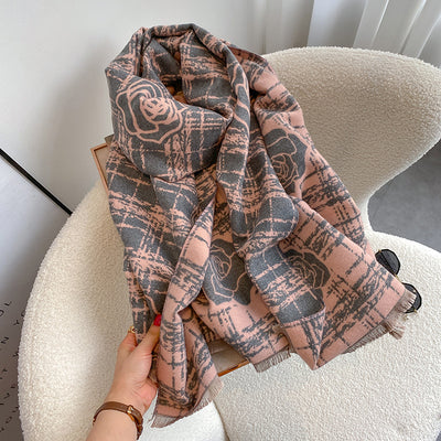 Bufanda Reversible Camellia para Mujer - Doble Cara Extra Gruesa - Image 11