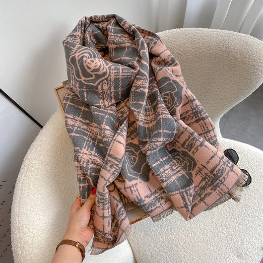 Bufanda Reversible Camellia para Mujer - Doble Cara Extra Gruesa - Image 11