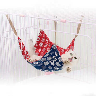 Hamaca Colgante para Gatos de Algodón y Lino Transpirable - Cama Resistente Multicolor con Gancho - Image 9