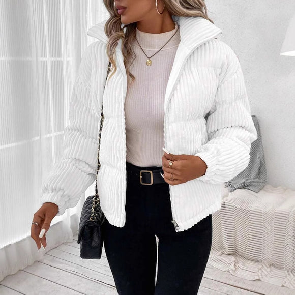 Abrigo de Pana Grueso Talla Grande para Mujer