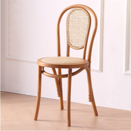 Sillas de Comedor Vintage Francesas de Madera Maciza con Tejido de Ratán - Image 12