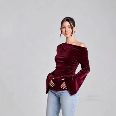 Blusa Entallada con Pliegues y Mangas Acampanadas - Image 4