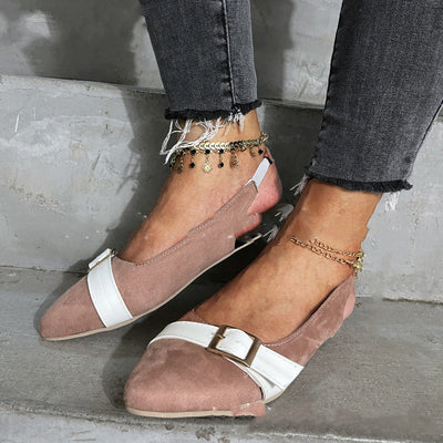 Zapatos Planos de Moda con Hebilla Elástica Punta Afilada - Image 10