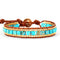 Fashion Imperial Stone Hand-woven Leather Bracelet Azul 1pcs