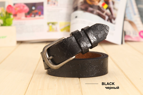 Cinturón de cuero hueco para mujer