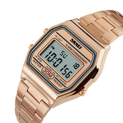 Reloj Retro Electrónico para Hombre con Correa de Acero - Image 7