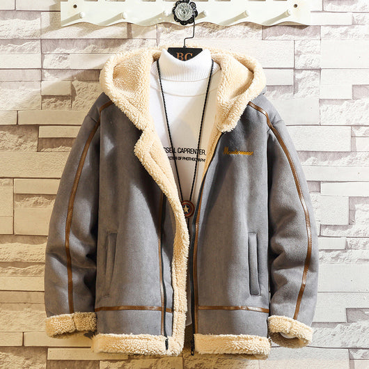 Chaqueta Casual de Lana de Cordero y Algodón con Capucha para Hombre - Image 9