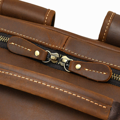 Mochila de Cuero Retro para Hombre - Gran Capacidad y Múltiples Bolsillos - Image 43