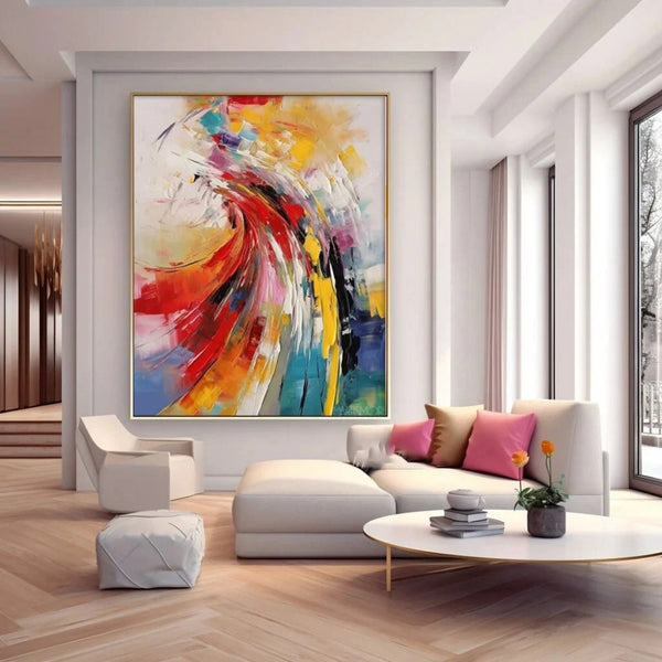Cuadro Abstracto Moderno Pintado a Mano - Arte en Lienzo para Sala de Estar