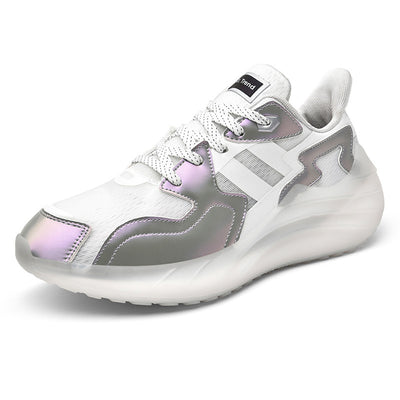 Zapatos Luminosos Talla Grande Respirable con Textura Jacquard y Punta Redonda - Image 10