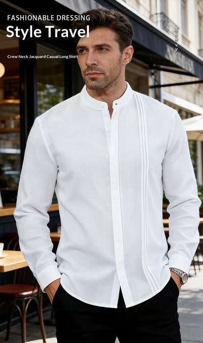 Cardigan Rayado Cuello Mao Hombre Primavera-Otoño - Image 12