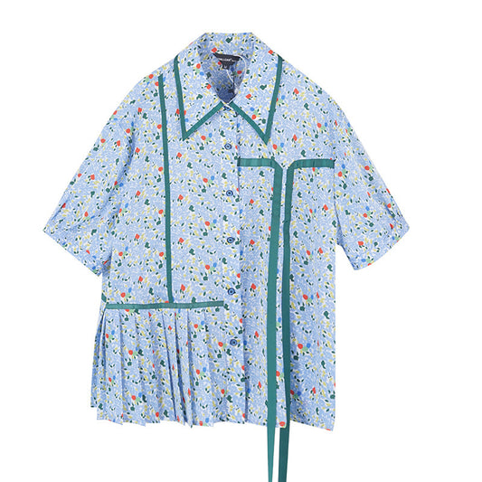 Cardigan Estampado Manga Corta Dulce y Moderno para Mujer