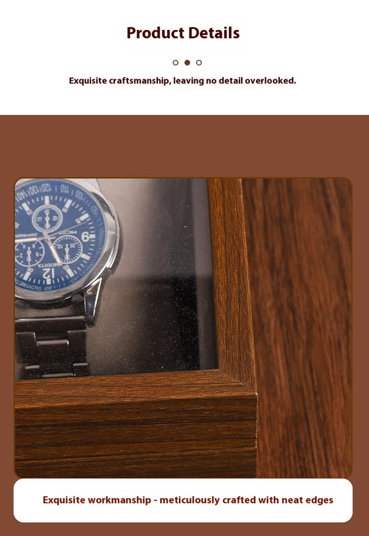 Caja Organizadora de Relojes en Nogal Negro con Almohada Suave - Image 11
