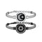 Sun-Moon Smart Sensing Couple Bracelet Silvery Negro A