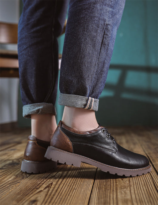 Zapatos Casuales de Cuero Estilo Británico Retro para Hombre - Image 16