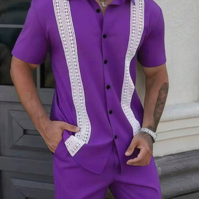 Conjunto de Camisa y Pantalones Cortos con Estampado en Solapa - Image 5