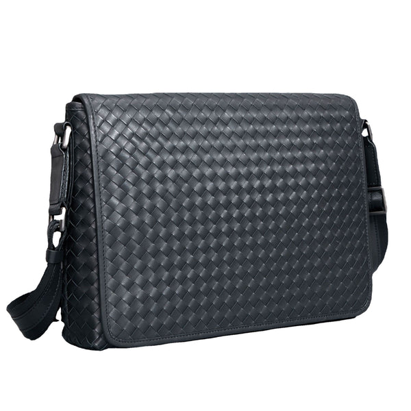 Bolso Mensajero de Cuero Tejido para Hombre - Estilo Ejecutivo - Image 5