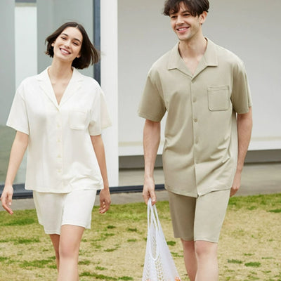 Pijama de Pareja en Algodón Modal Cloud - Conjunto Cómodo