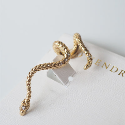 Aretes Vintage Serpiente Dorada Envolvente - Diseño Pequeño - Image 3