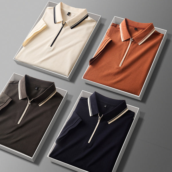 Polo Casual de Manga Corta con Cuello para Hombre