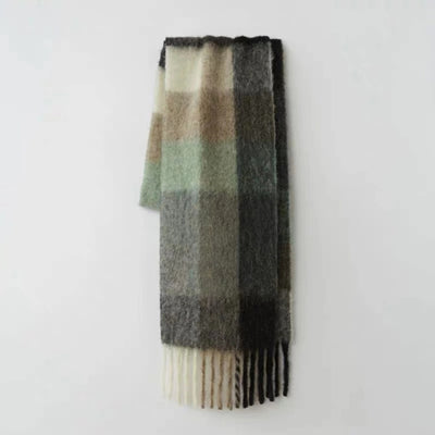 Bufanda de Cuadros Arcoíris en Faux Cashmere Cálido para Mujer - Image 6