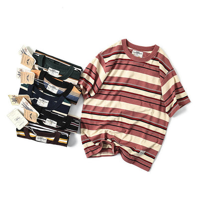 Camiseta Manga Corta a Rayas para Hombre - Algodón Premium - Image 12