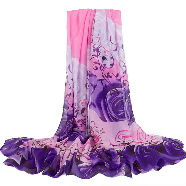 Pareo Playero Estampado en Chifón - Complemento Versátil para Mujer