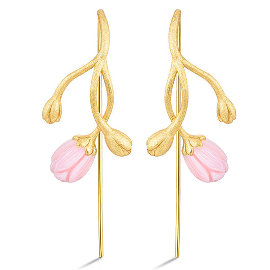 Aretes Reina Jazmín Concha Plata de Ley - Image 11
