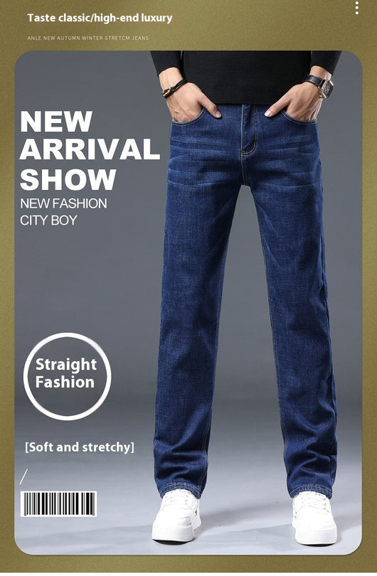 Pantalones Vaqueros Gruesos Forrados en Fleece para Hombre Talla Grande - Image 16