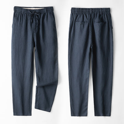 Pantalones de Lino Hombre Talla Grande Cintura Elástica Ajuste Suelto - Image 7