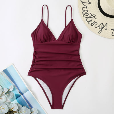 Traje de Baño Enterizo Amarillo Clásico con Halter Ajustable - Image 13