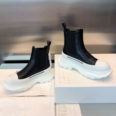 Botas Tobilleras de Cuero para Mujer con Plataforma - Image 9