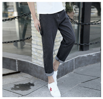 Jeans Harem Sueltos Rectos de Marca Premium para Hombre - Primavera Otoño - Image 11