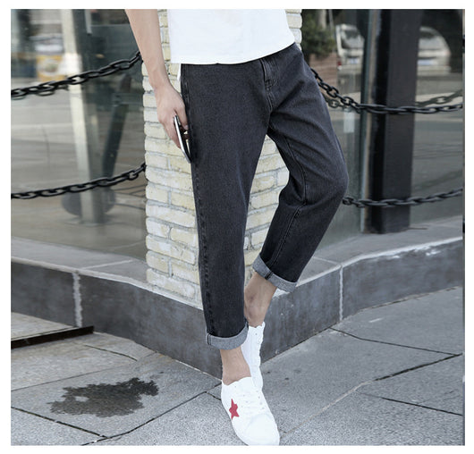 Jeans Harem Sueltos Rectos de Marca Premium para Hombre - Primavera Otoño - Image 11