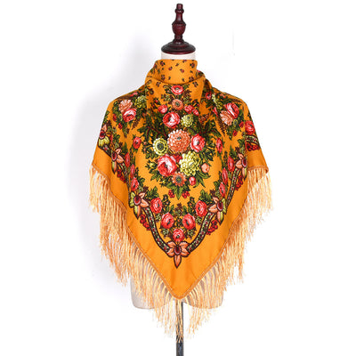Pashmina Étnica con Flores Bordadas y Borlas - Image 12