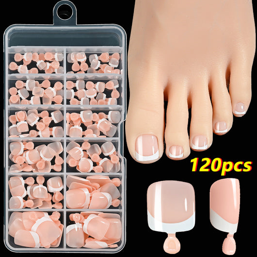 Uñas Postizas Cuadradas Cortas - 120 Piezas Francesas Blanco Premium - Image 8