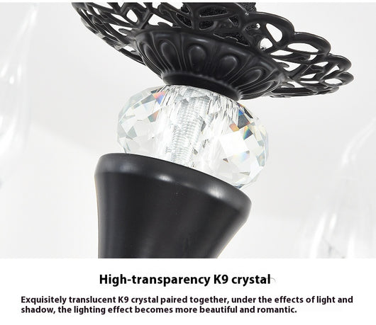 Lámpara de Araña de Cristal y Hierro Forjado para Sala y Dormitorio - Image 26